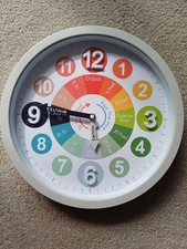 Dunelm Tell The Time Clock, D31 X 4.3cm, Required 1 AA Battery, Small Imperfecti
