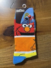 Sesame Street Elmo Crew Socks One Size Adult Red Yellow New w/ Tags