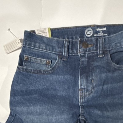 Cat & Jack Boys Relaxed Straight Blue Denim Jeans, Medium Wash, 10