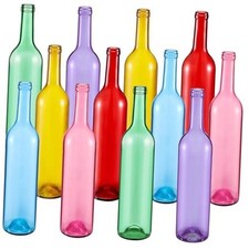 Pcs Decorative Colored Glass Bottles with Cork 750ml Empty Wine 12 Cute Color