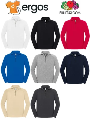 FRUIT OF THE LOOM Sudadera de algodón interior felpado cuello media cremallera FR622880 - Imagen 1 de 2