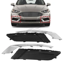 For 2017-2018 Ford Fusion Front Fog Light Cover Bezel W/ Trim Left & Right Side