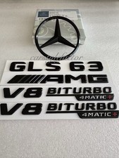 GLS63 AMG V8 BITURBO 4MATIC+ Rear Star Emblem Gloss Black Badge Set X167 2020+