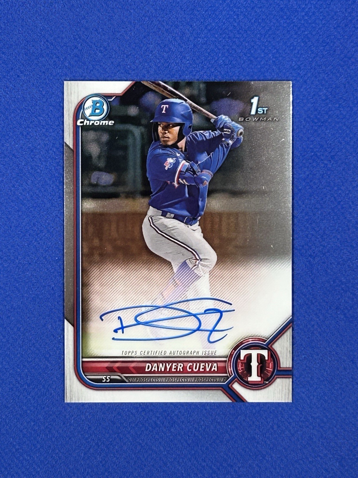 2022 Bowman Chrome Danyer Cueva Auto Rookie RC #CPA-DCA Texas Rangers autograph