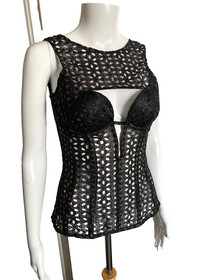 NWT Agent Provocateur Soiree Black Lace Deborah Corset Top Medium / 3