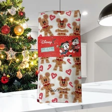 Disney Mickey & Minnie Mouse Gingerbread Christmas Kitchen Towels Set Of 3 New