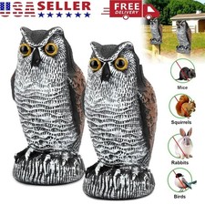 2PCS Owl Decoy Statue Protect Garden Yard Scare Birds Away Pigeon Repellent