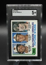 1982 Topps #21 Cal Ripken, Bob Bonner & Jeff Schneider Future Stars RC SGC 5 Ex