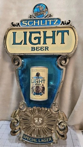 Vintage 1976 Schlitz Light Beer Sunburst Wall Beer Sign  Advertisement