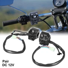 1 Pair 7/8" Motorcycle Handlebar Switch Turn Signal Headlight Control Buttons