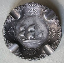 BATEAU cendrier METAL voilier CARAVELLE navire Ø 14,5 cm
