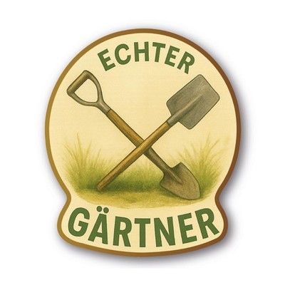 Echter Gärtner Aufkleber Schaufel Spaten Handwerk Gartensymbol Jubiläum Sticker