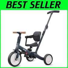Compact Tricycle with Removable Backrest & Adjustable Handlebar for Ages 1-3
