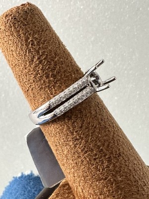 14kt.white gold diamond semi mount ring,size 6.5.