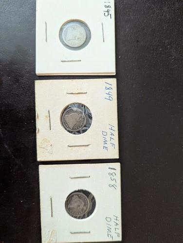 1845P, 1849P, 1858p Seated Liberty Half Dimes