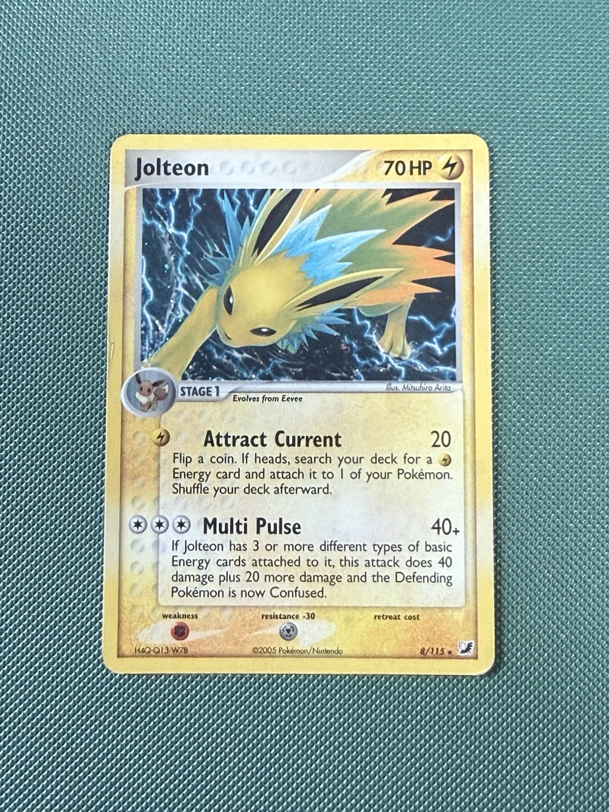 Pokemon TCG Jolteon 8/115 (2005) Unseen Forces Holo Card