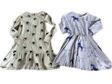 Tea Collection Set Of 2 Dresses Horses Purple & Ting Yang Panda Size 8 EUC