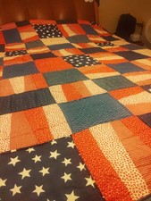 100 In X 90 In Hand Stitched Patchwork Patriotic Themed Quilt...14