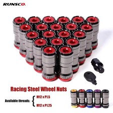20pcs Wheel Nuts Racing Concealed Heptagon Set M12x1.25 M12x1.5 Black Red Gold