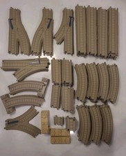 96 Thomas Train Trackmaster Beige Tan Track Big Lot Set Assorted Pieces B1-CL