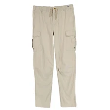 Polo Ralph Lauren Cargo Pants sz 18 Boys Kids Beige Elastic Waist Drawstring