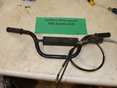 1984 SUZUKI LT50 Quadrunner 50 oem bars handlebar brake lever perch cable pad