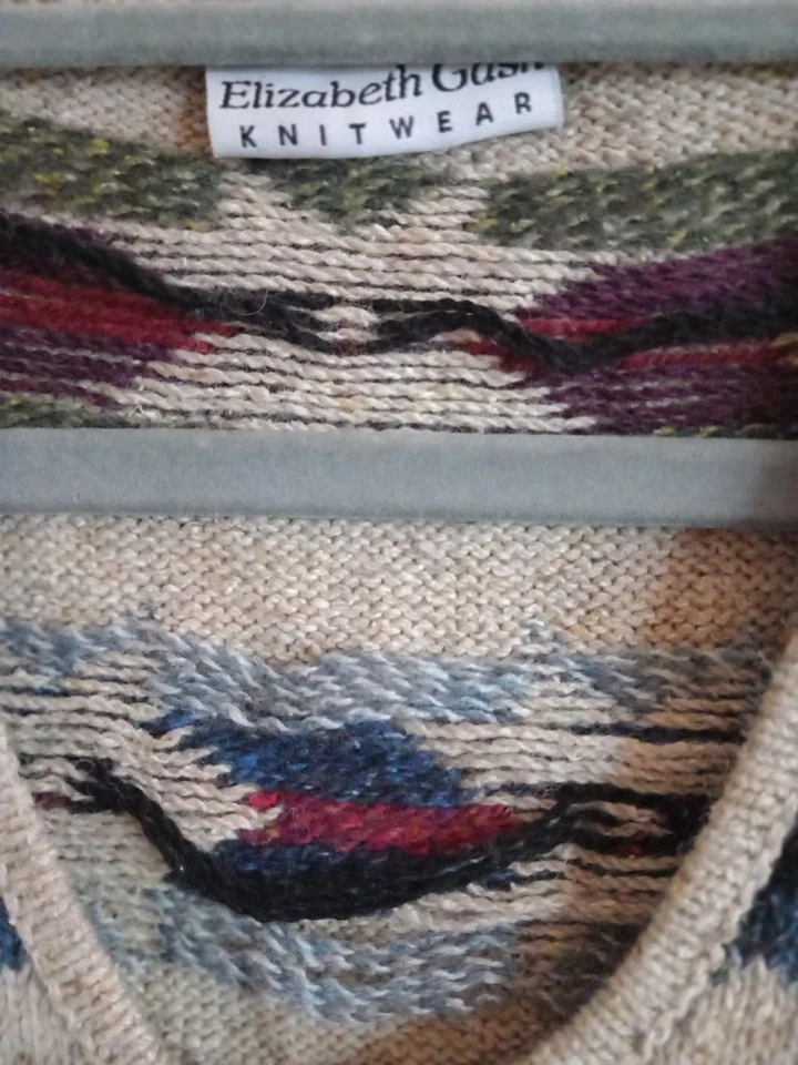 Elisabeth Gash Silk & Wool Cardigan Waistcoat Kaffe Fassett Circus Stars Pattern - Image 4 of 4