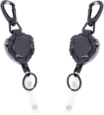 2 Pack Retractable 31.5 inches (cord length) x 2 (width), Black 