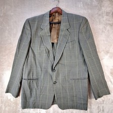 Valentino Uomo Blazer Mens 52R Green Plaid Virgin Wool Sport Coat Made Italy