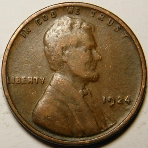 1924 P Lincoln Wheat Cent Penny F-VF  "Actual Coin Pictured"