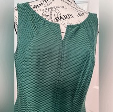 Talbots Sleeveless Midi Green Dress with Textured Weave Pattern Size 10 EUC