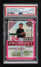 2024 Panini Prospect Edition Pink Velocity Prizm 19/79 Rintaro Sasaki PSA 8 8d2