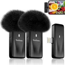 2-Pack Wireless Lavalier Microphone for iPhone iPad,Wireless Lavalier Microphone