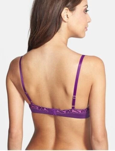 NUEVO Sujetador push up Natori 730080 Pure Luxe con aros 32DD púrpura cobertura completa $70 Foto 2 de 4