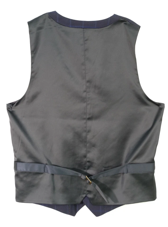 Grandfather Gilet Scotch & Soda Navy Blue Check Classic Yarn Gilet Size M - Image 4 of 4