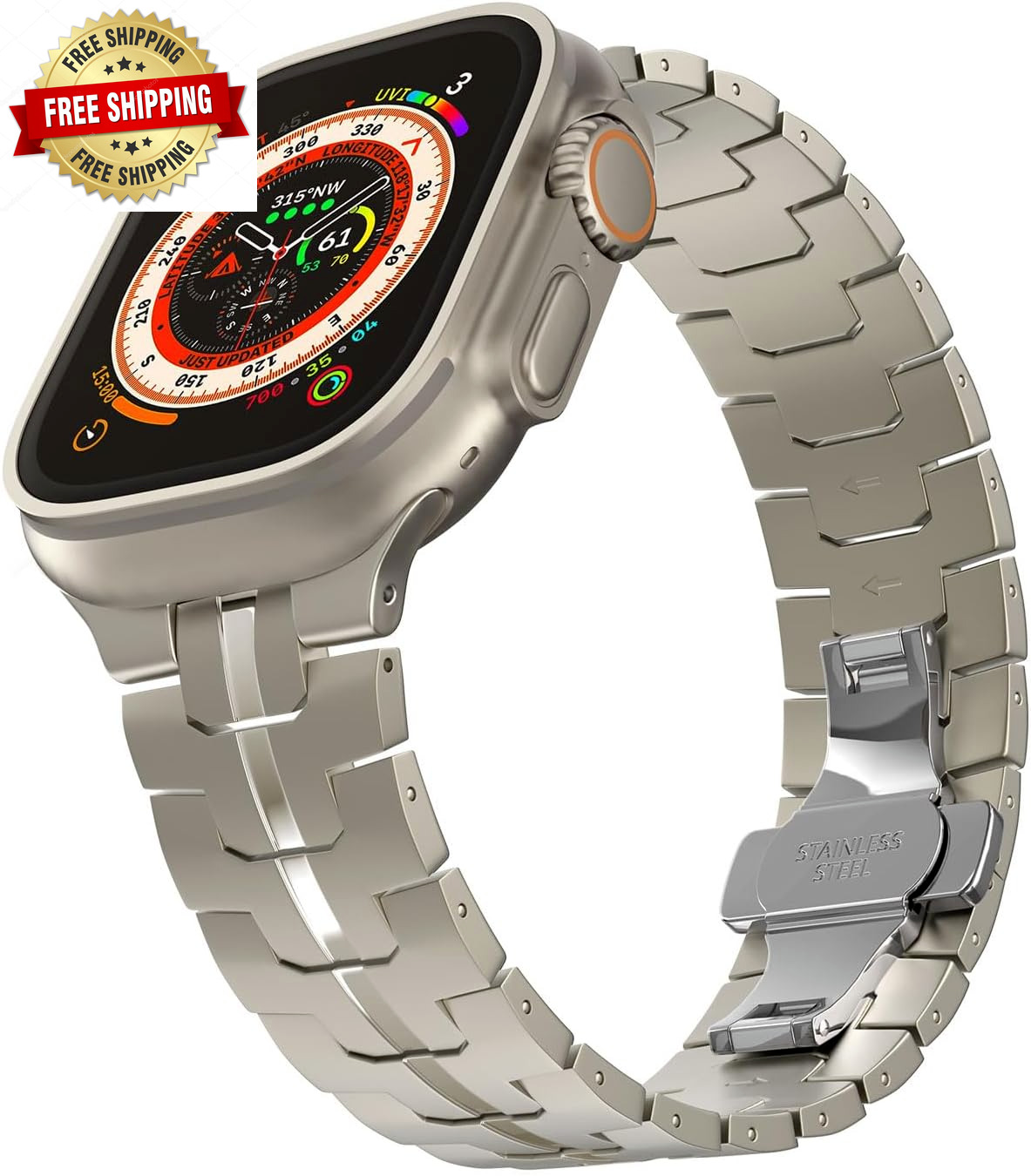 Titan Armband Kompatibel Mit Apple Watch Ultra 2 Armband 49Mm 45Mm 44Mm 42Mm, Me