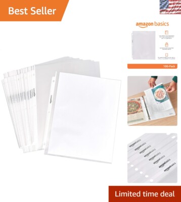 Classic Clear Sheet Protectors 100-Pack - Durable for Easy Document Management