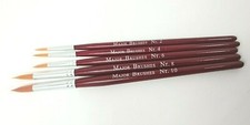 Major Brushes Red Synthetic Sable Brush Set 5 Round Watercolour Acrylic Oil 591