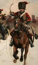 toile tableaux   soldat guerre cavalerie empire 30 x 45  cm