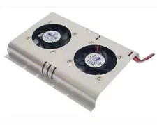 Matrix Silver 3.5" Hard Drive Disk HDD Cooler - 4 Pin Dual Cooling Fan BRAND NEW