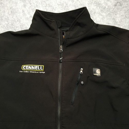 Carhartt Crowley Soft Shell Jacket Mens 2XL Black Fleece Grid Lined Thermal Work - Picture 4 of 10