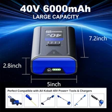 6.0Ah 40V Replacement Lithium Battery for Kobalt 40V KB440-06 KB440-03 KB540-06