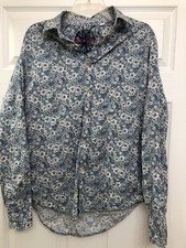 Robert Graham Men's Long Sleeve ButtonUp Blue Floral Geometric Paisley Shirt Med