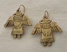 Vintage - Jeep Collins - Sweet Brass ANGELS - Dangle earrings