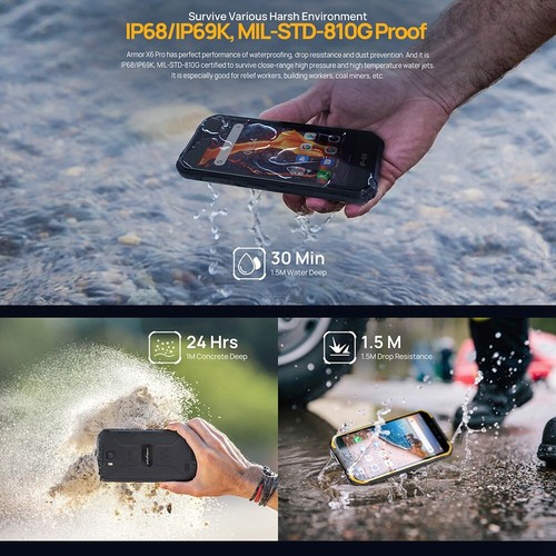 Ulefone Armor X6 Pro Global Version Cellphone 4000mAh Waterproof 4GB RAM Face ID - Picture 3 of 22
