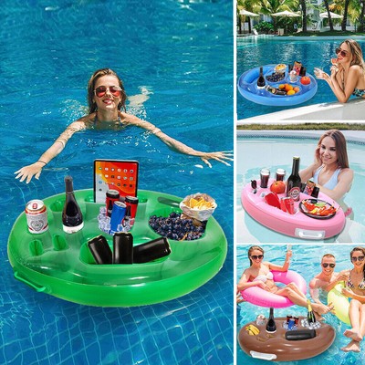 Inflatable Cup Holder For Drinks Float Pool Party Beer Snack Fruit Floating Tray