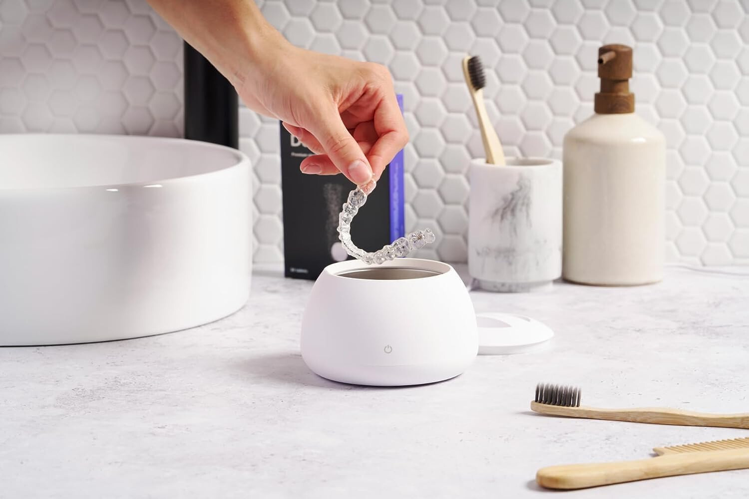 Zima Dental Pod Ultrasonic Cleaner for Dentures, Aligner, Retainer