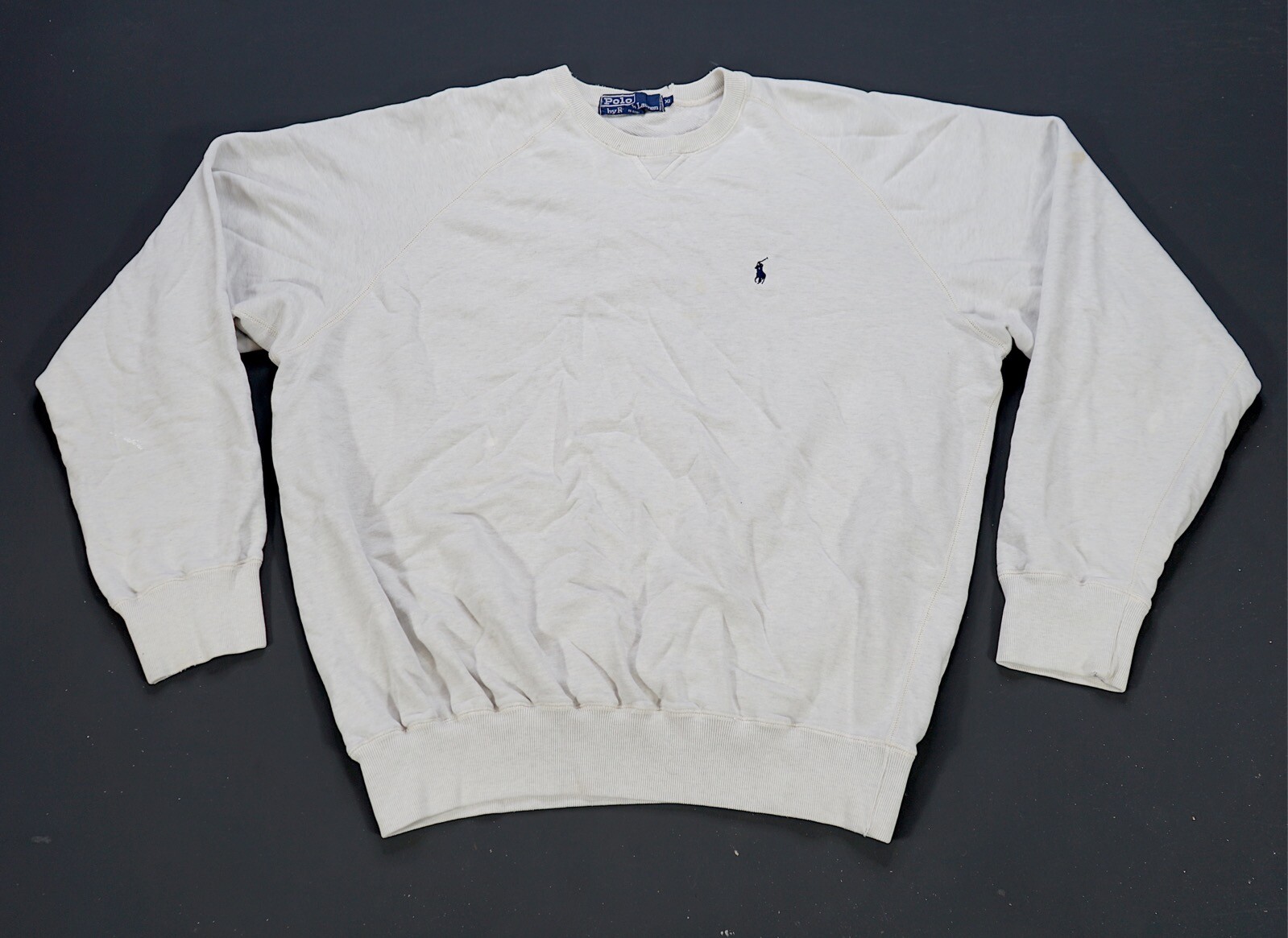 Rara polo vintage Ralph Lauren pullover pony girocollo anni '90 beige XL