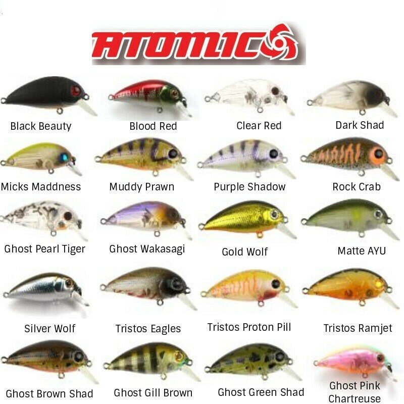 Brand New - Atomic Hardz Crank Mid 38mm Fishing Lure - Choose Colour | eBay