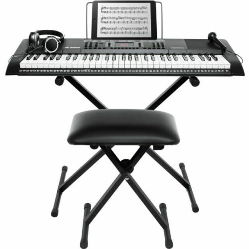 Rockjam 61 Key Light Up Keyboard Piano Kit With Keyboard Stand, Sheet Music  Stand & Lessons Rj640l-xs : Target